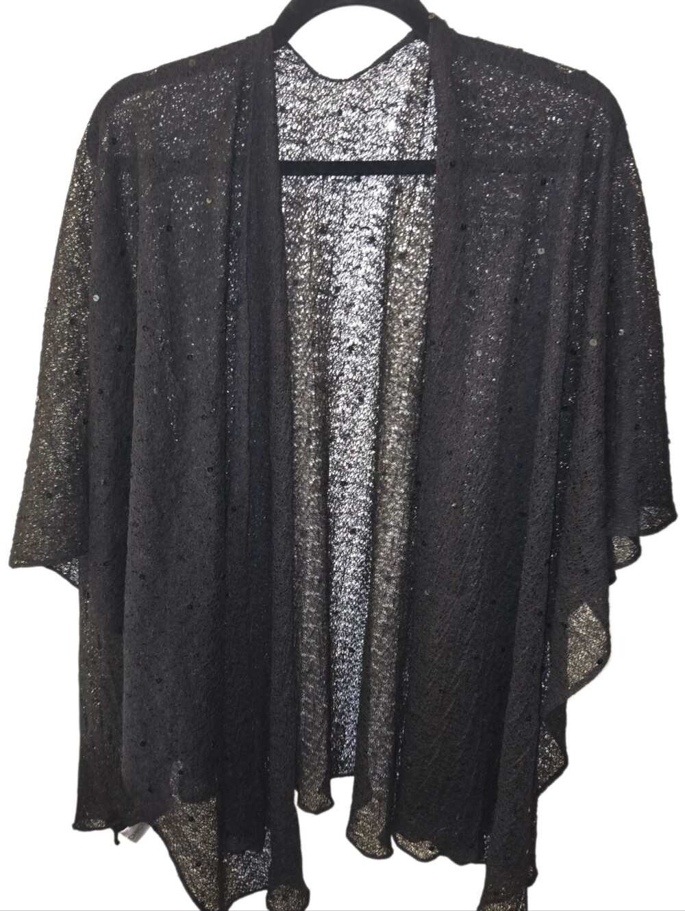 Chico's One Size Fits Most Black Shawl With Sparkles